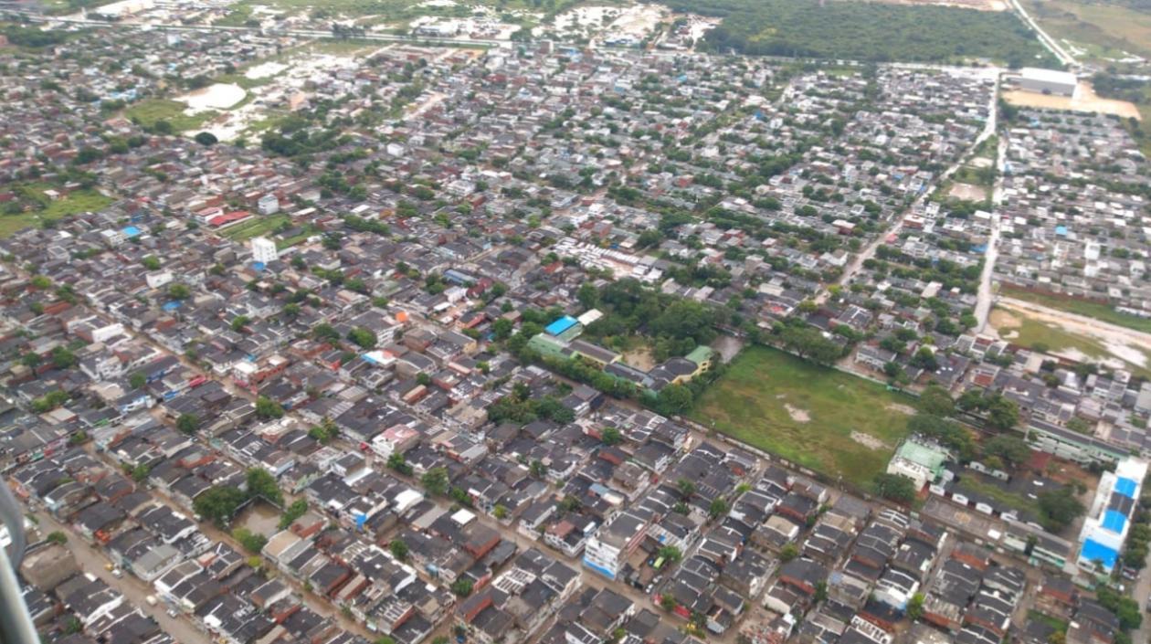 Sectores de Cartagena inundados por las fuertes lluvias. 