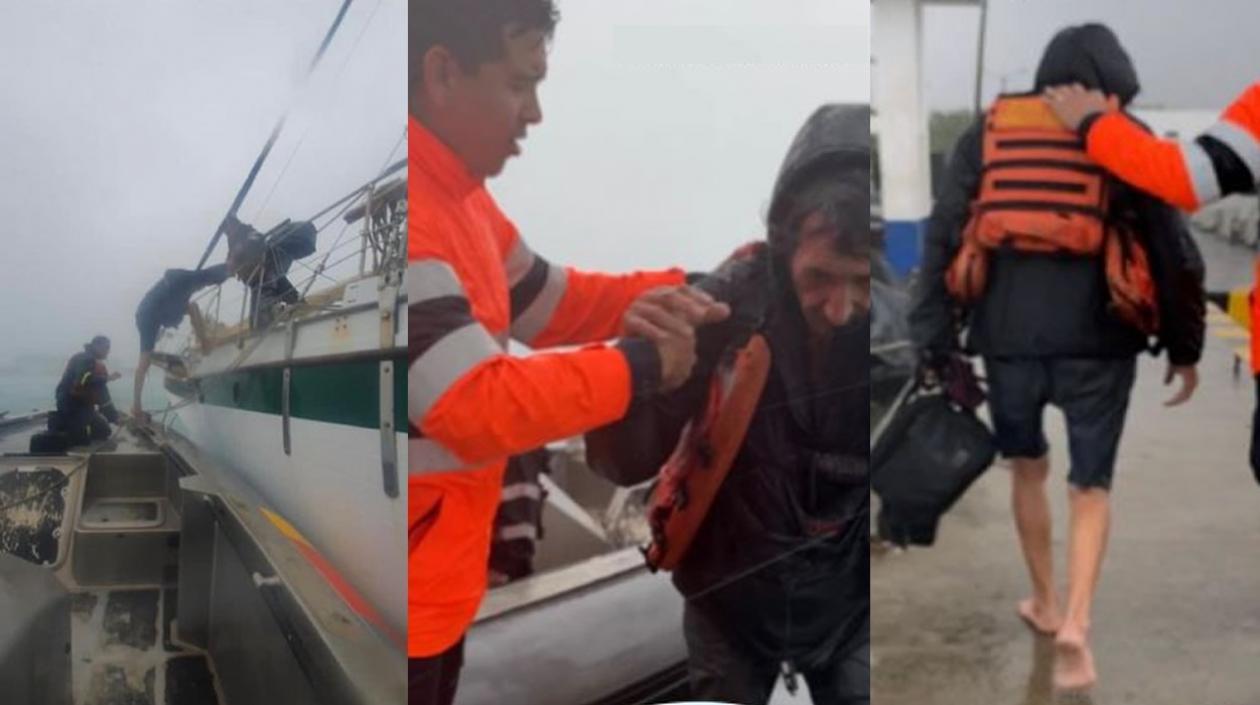 La Armada Nacional rescató este lunes a un italiano de 67 años