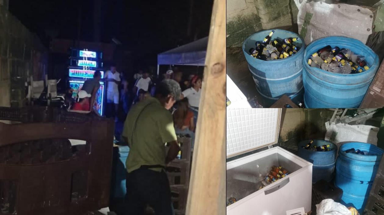 Las autoridades hallaron abundante cerveza en el lugar. 
