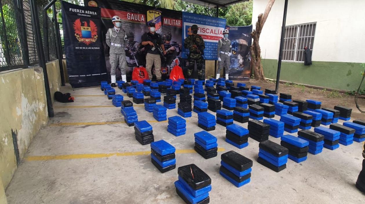 Droga incautada por las autoridades en La Guajira. 