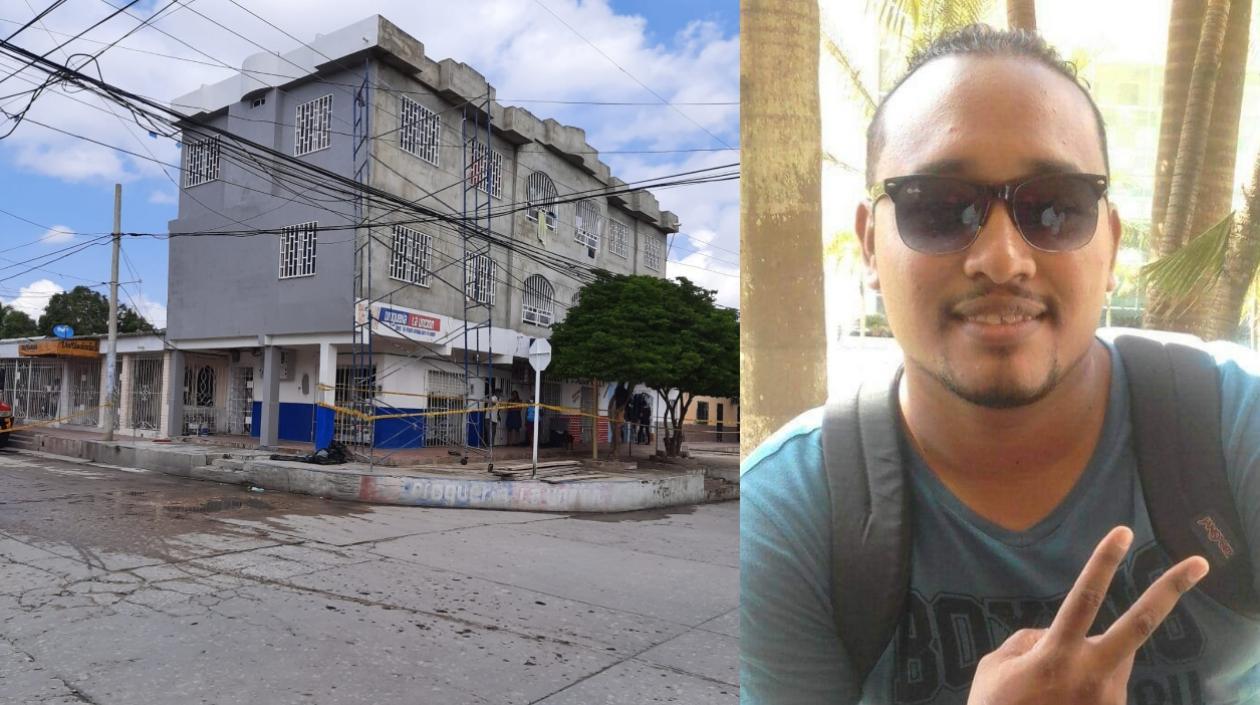 Jefferson Estarita Salazar recibió la descarga eléctrica cuando laboraba en este andamio en el barrio Centenario de Soledad. 