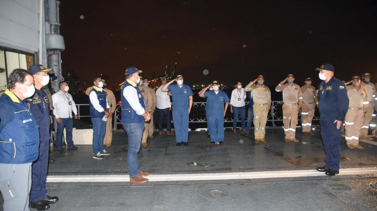El presidente Iván Duque despide al buque que zarpó desde Cartagena a San Andrés.