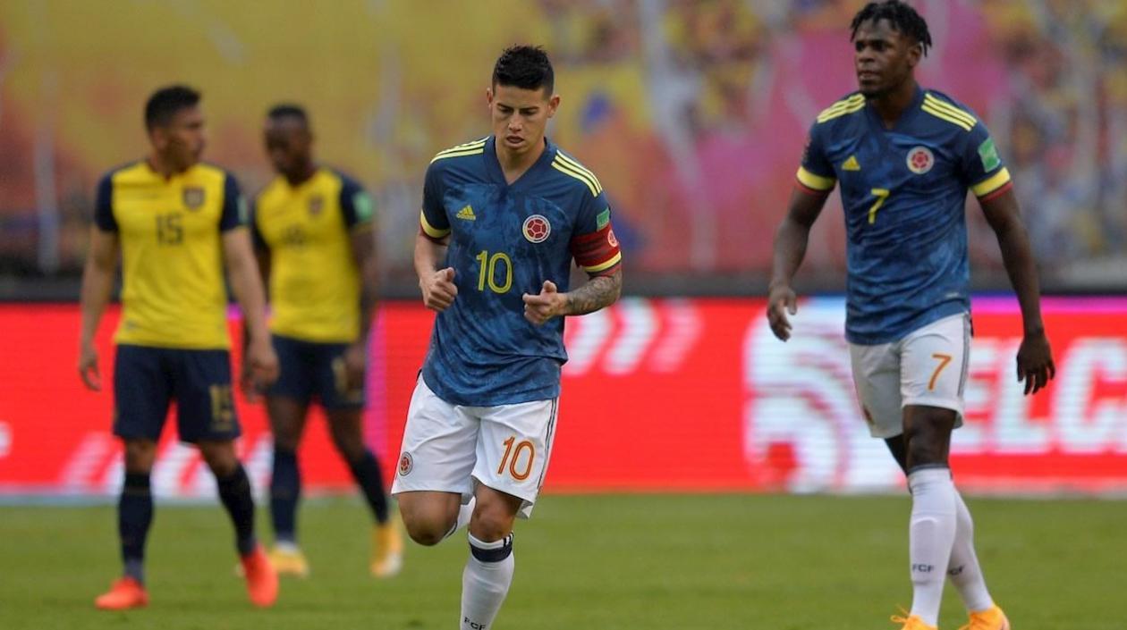 James Rodríguez en acción de partido. 