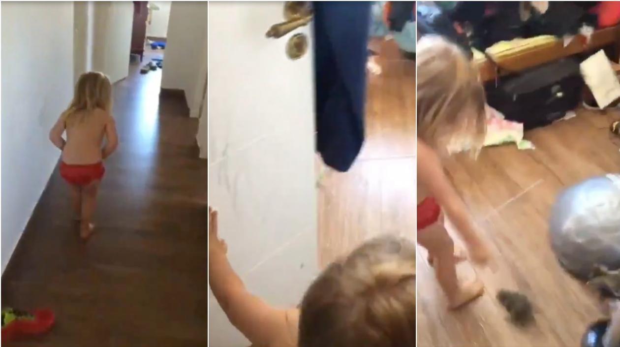 Momento de la niña con el 'conejito bebé'. 