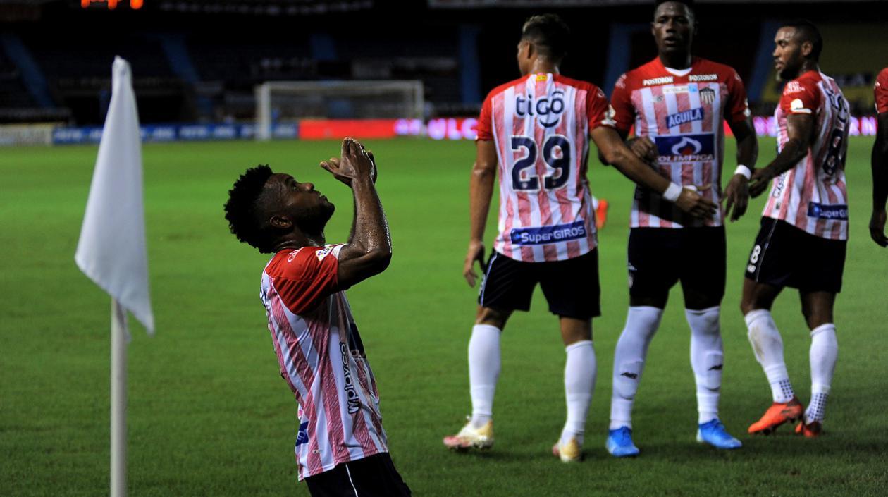 Celebración de Miguel Ángel Borja.