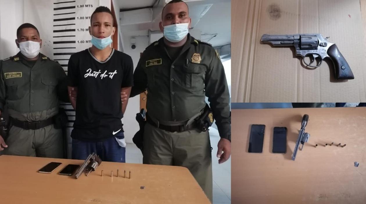 Luis Carlos Valencia Lozano fue capturado con este revólver. 