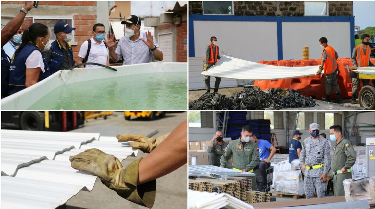 Planta desalinizadora y viviendas prefabricadas.