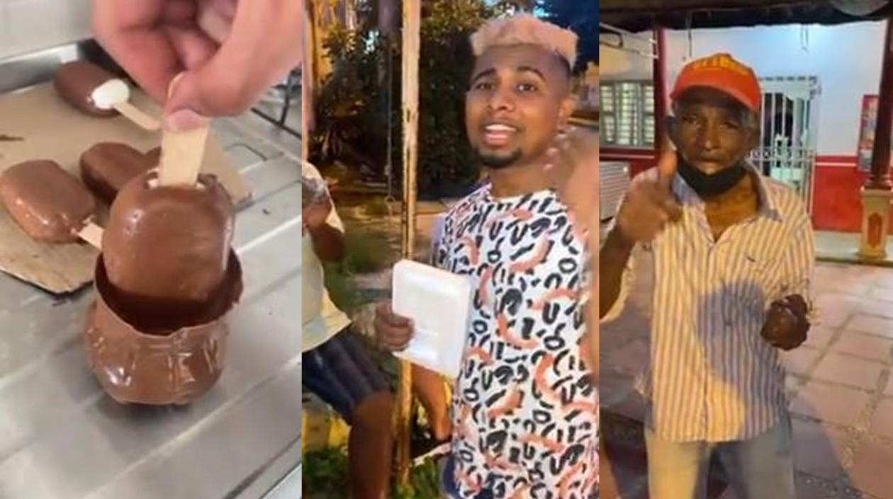 Los bromistas y uno de los afectados con la 'degustación'.