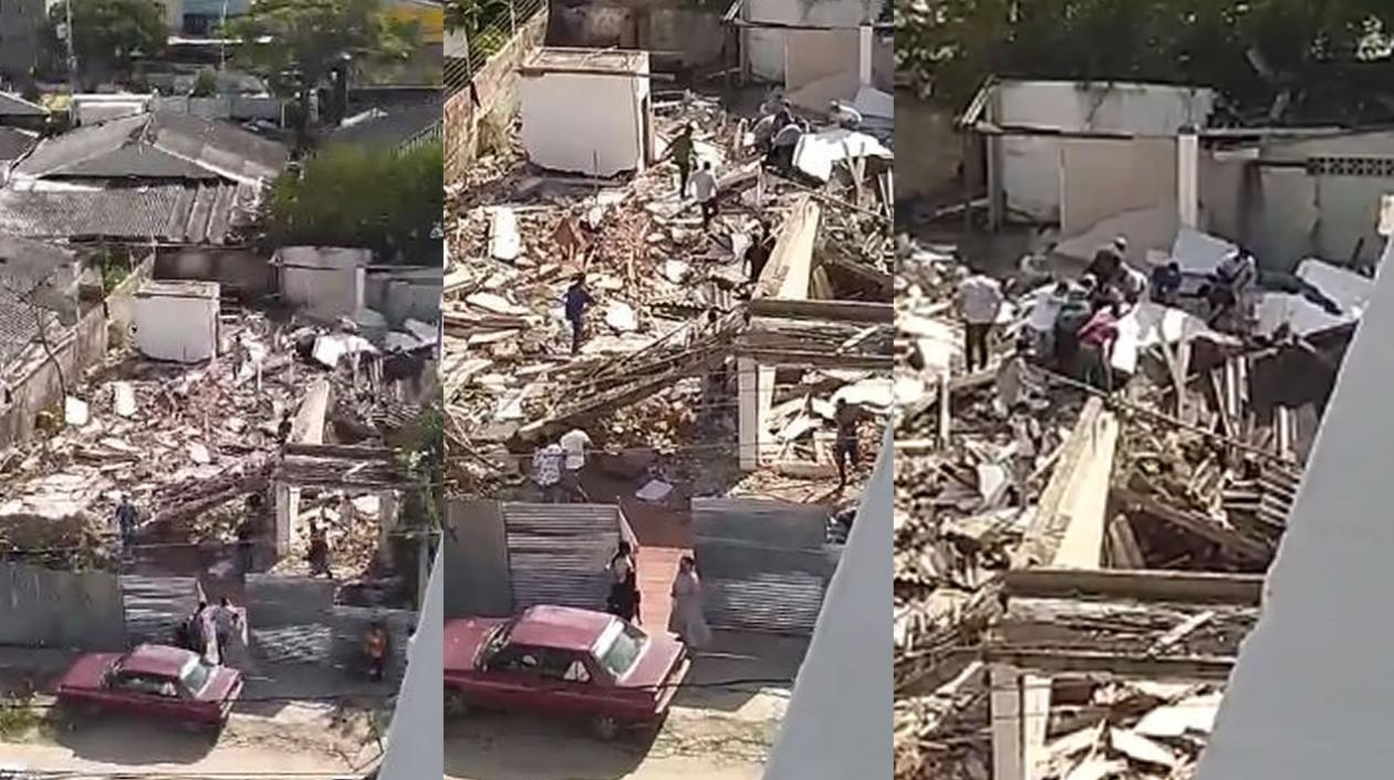 Lugar de la emergencia en el norte de Barranquilla. 