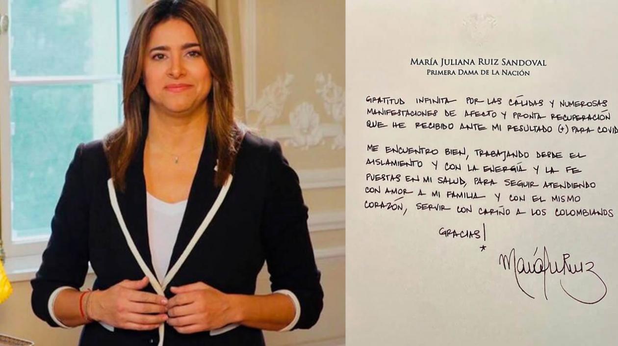 La Primera Dama de la Nación, María Juliana Ruíz