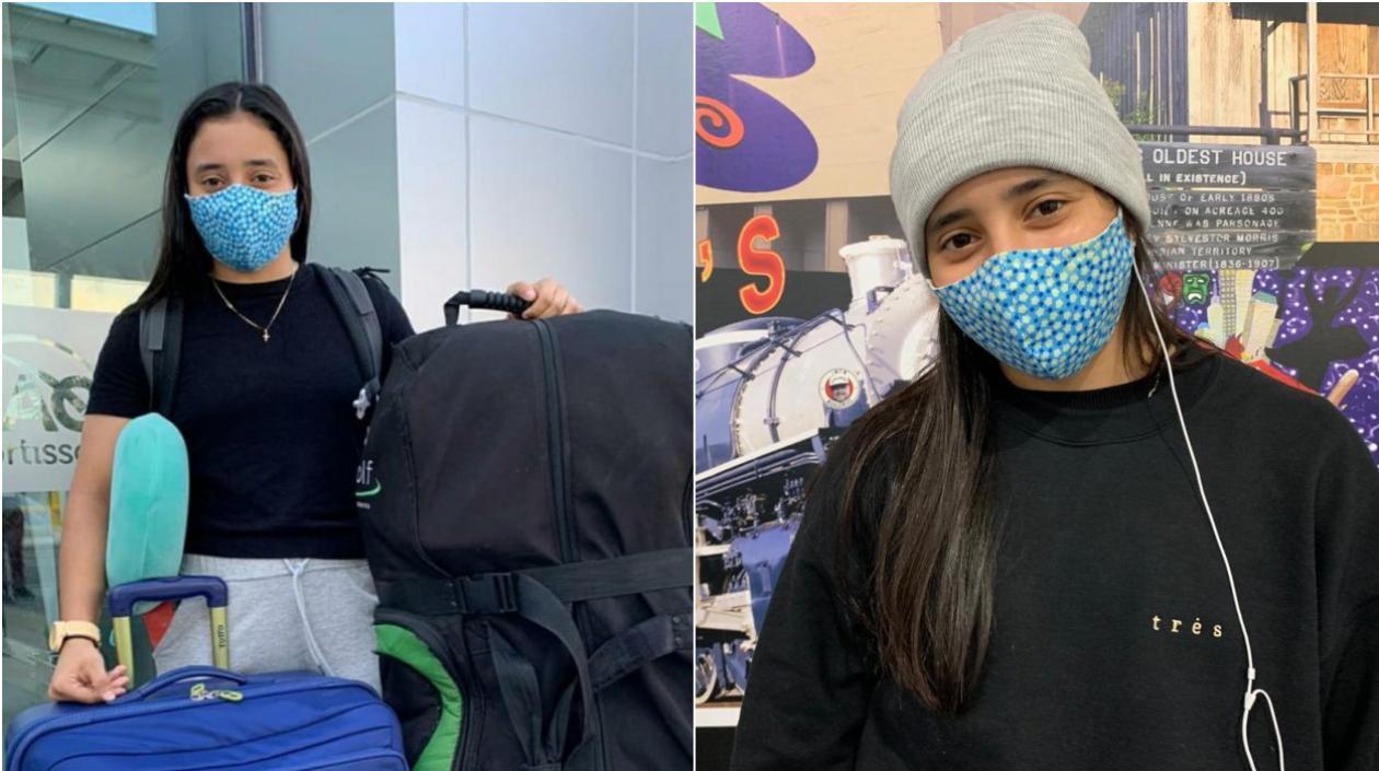 La soledeña Sharid Fayad antes de su viaje y a su llegada a Estados Unidos. 