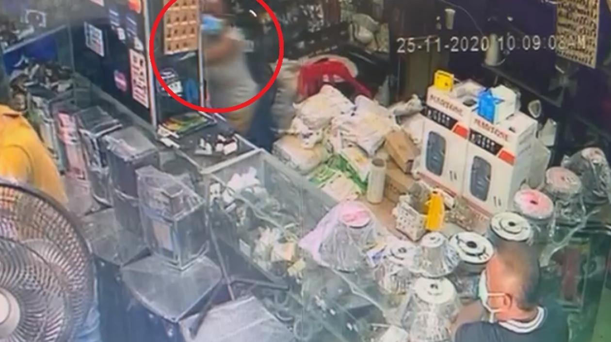 Lugar de los hechos en un local del centro en Barranquilla.