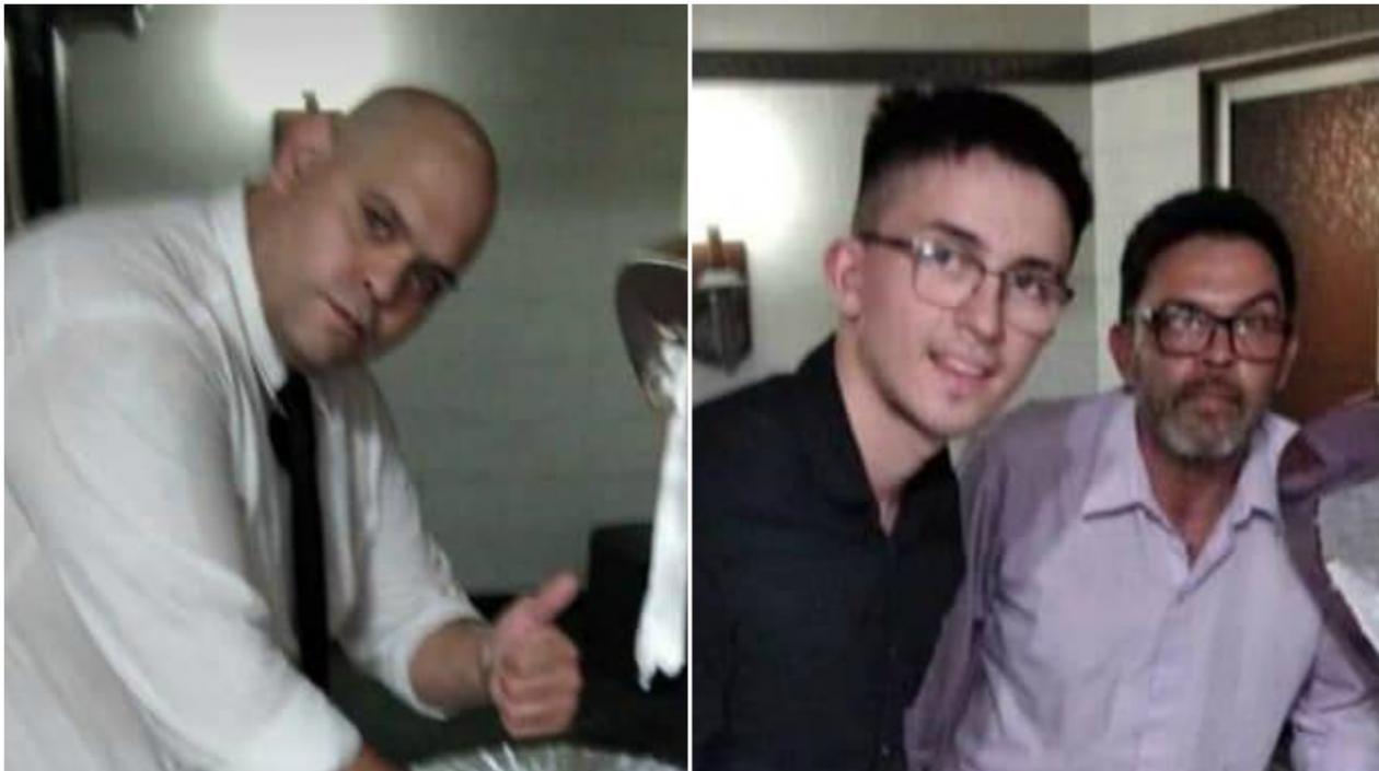 Los tres empleados de la funeraria Pinier. 