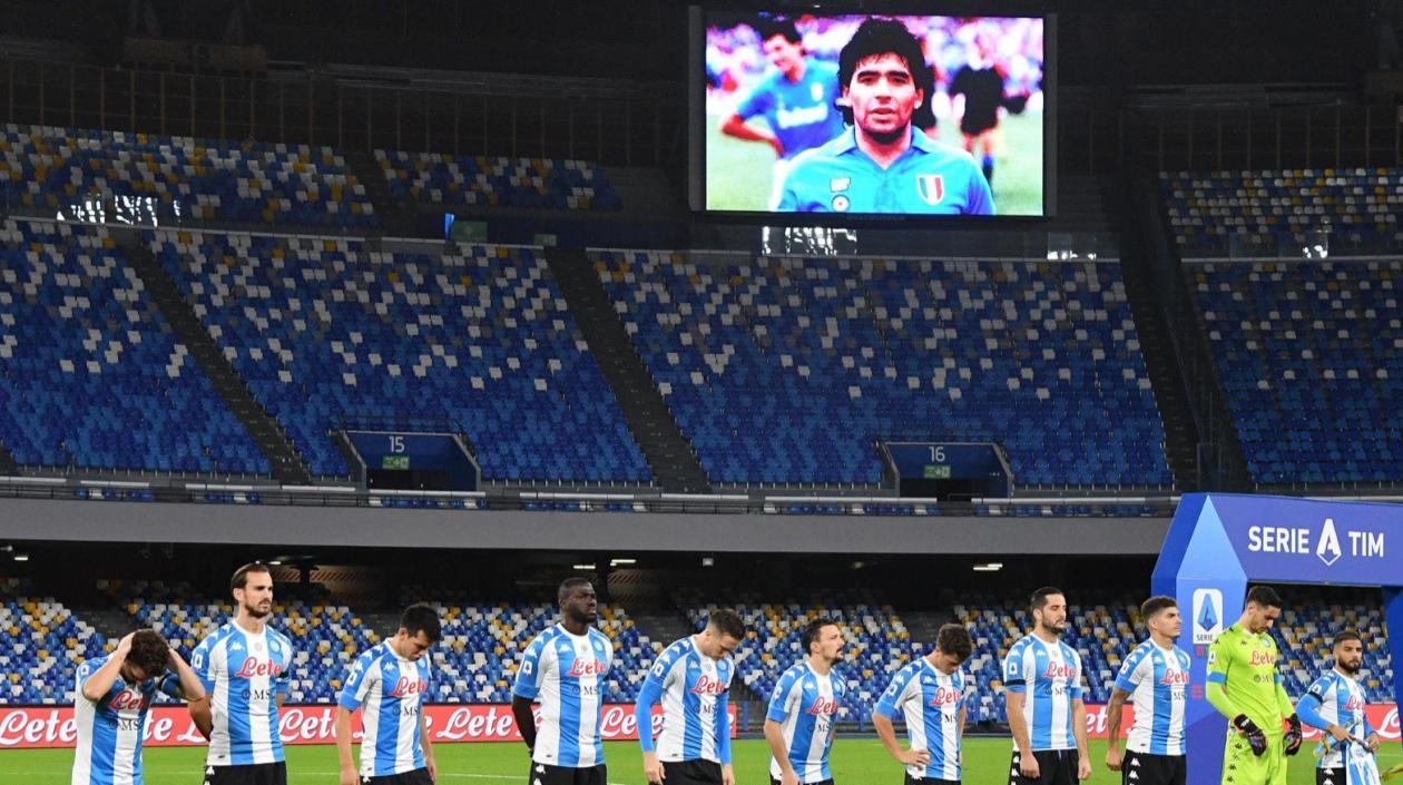 La camiseta que usó el Nápoles.