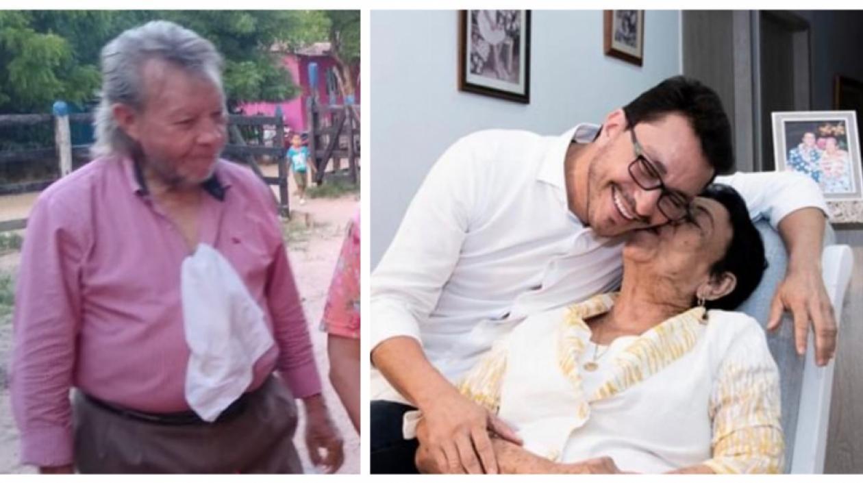 Carlos Caicedo, papá, y el gobernador con su madre.