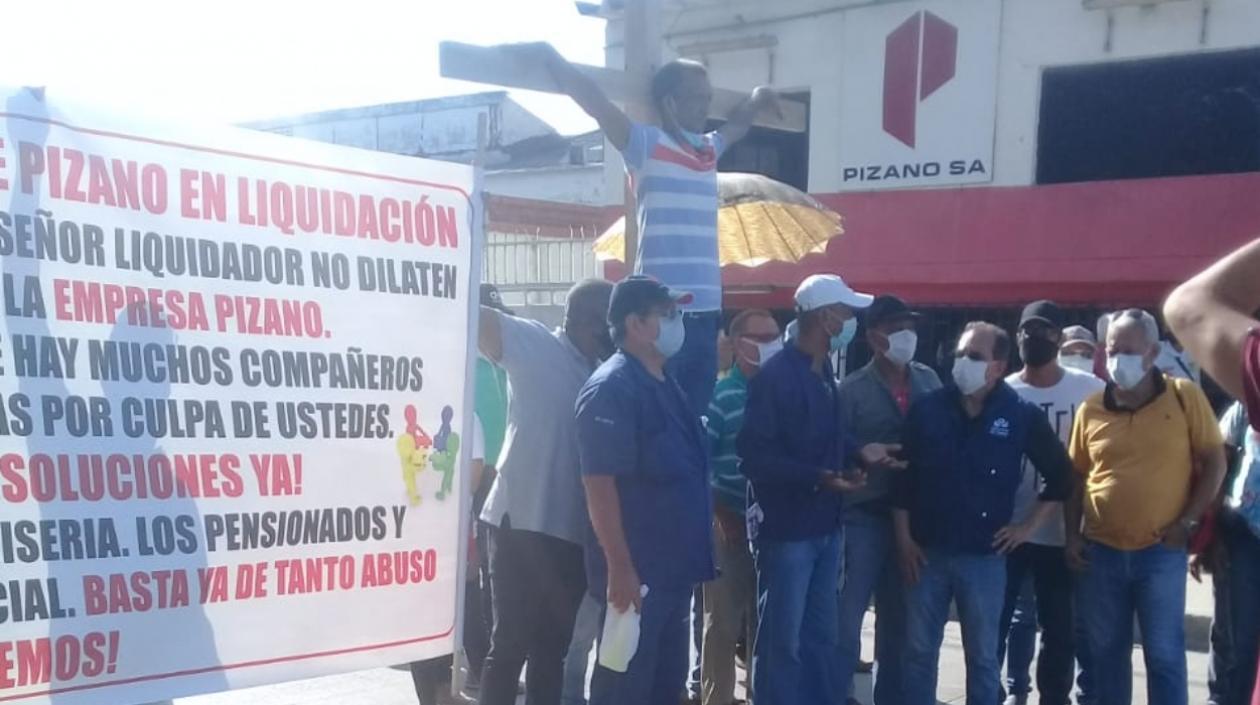 Imagen del plantón en Pizano.