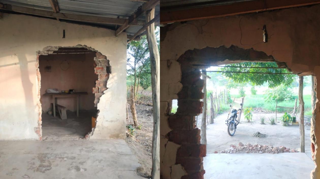 A esta parcela le robaron la puerta en la noche del domingo. 