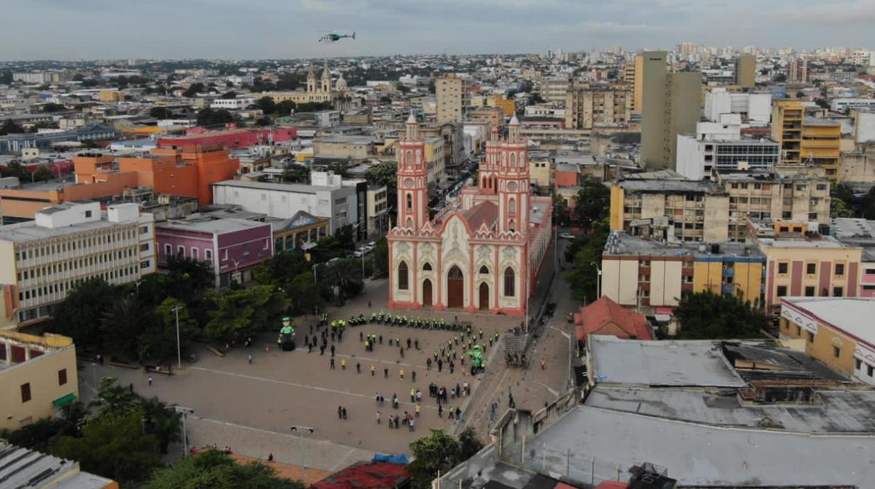 Plaza de San Nicolás, lugar del lanzamiento del plan de seguridad para Barranquilla del fin de año.
