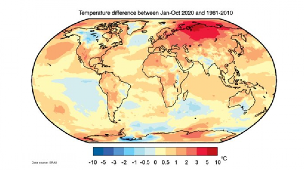 Así se ve la temperatura en el mundo.