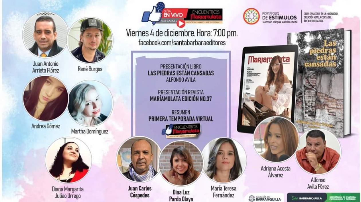 Participantes de lo que será este viernes el cierre de la temporada virtual de Encuentros MaríaMulata.