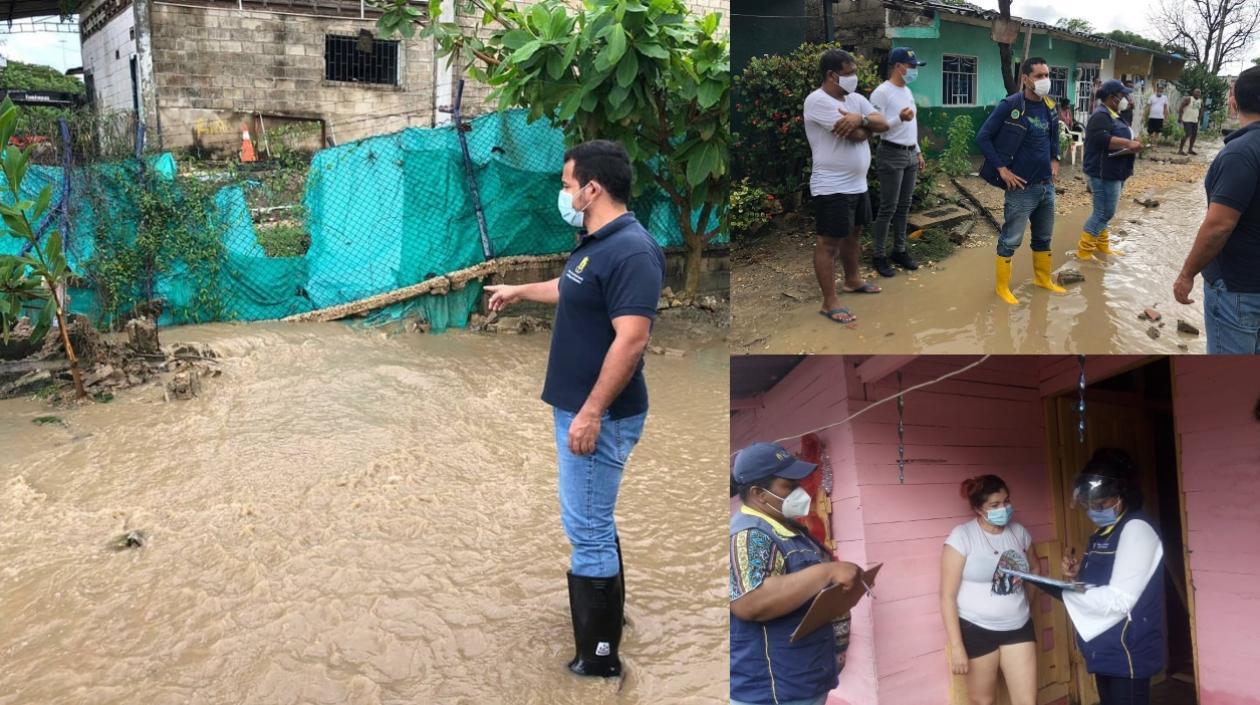 Los funcionarios de la Alcaldía inspeccionaron zonas donde se presentaron emergencias en la ciudad. 