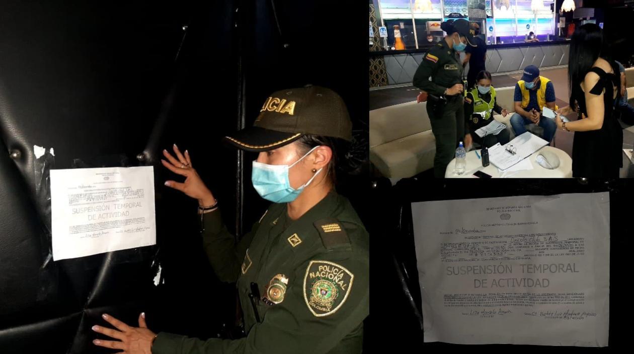 Momento en que se realizaba el cierre temporal de la discoteca. 