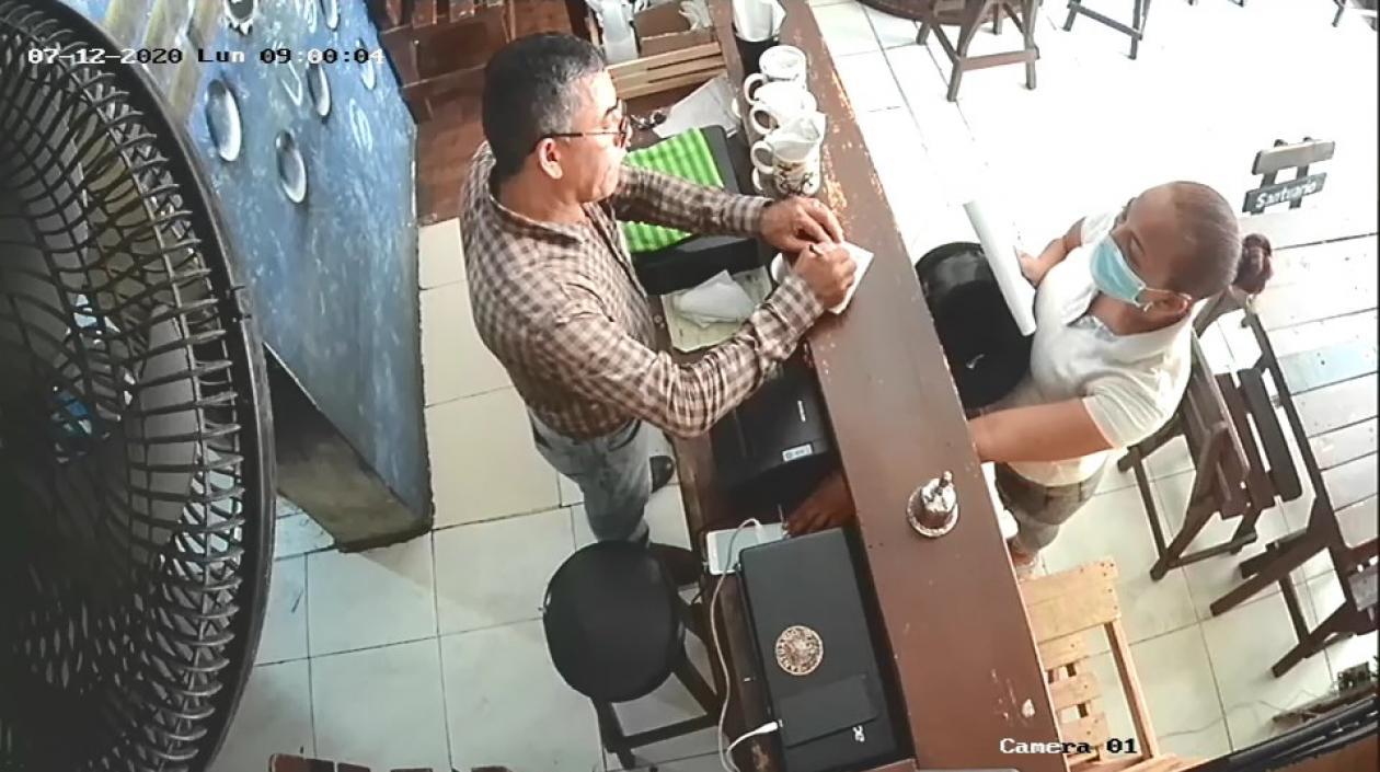 Momento en que ocurrió el robo. 