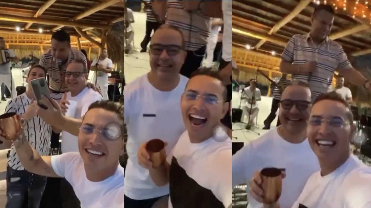 El Alcalde Roberto Celedón, en plena parranda.