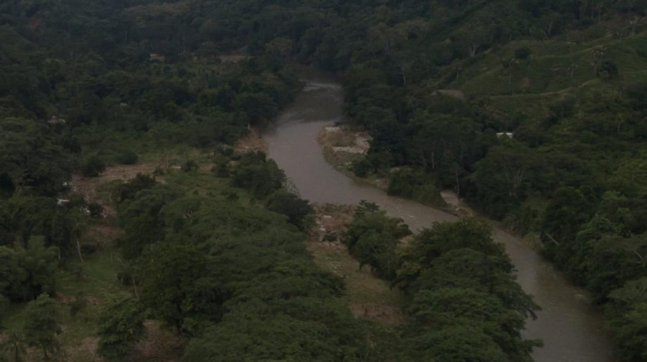 Imagen aérea del río Guachaca.