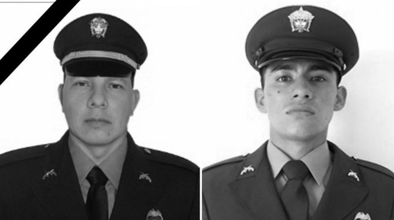 El intendente Fredy Ortega y el patrullero Nelson Aguirre.