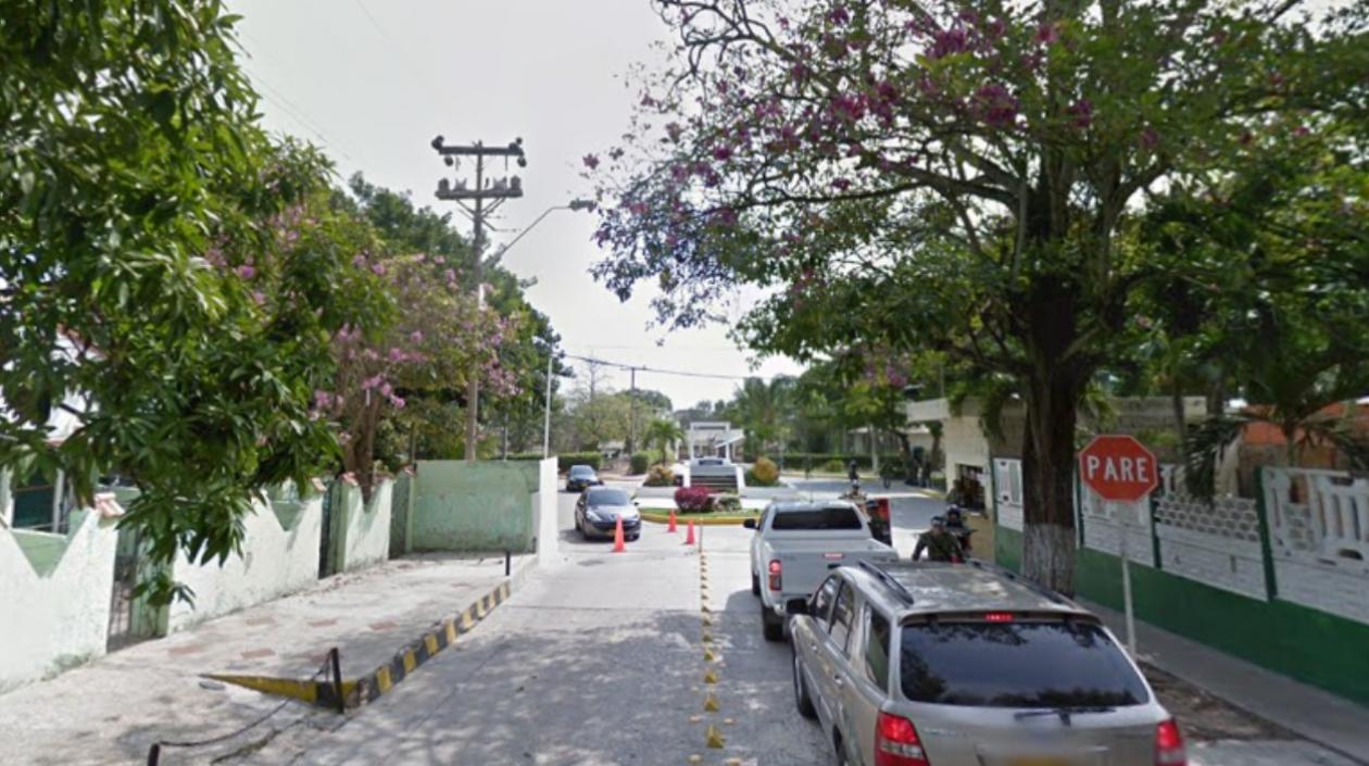 Entrada al Batallón Paraíso, en el norte de Barranquilla. 