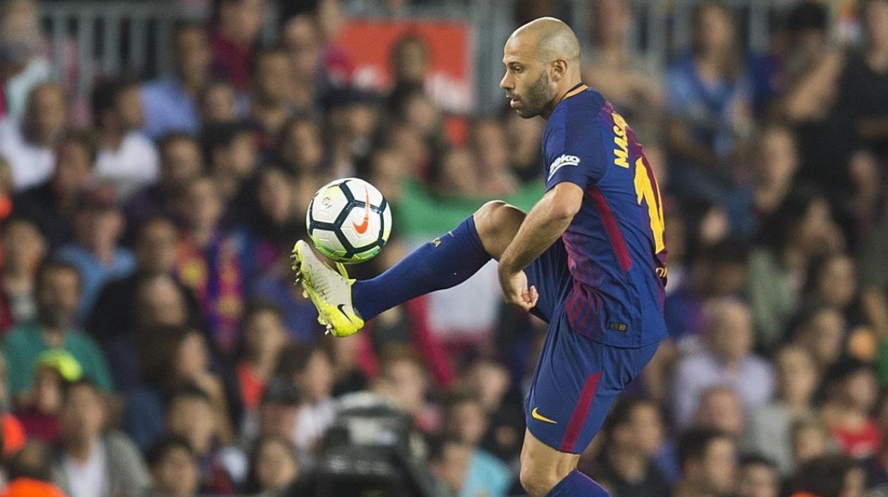 Javier Mascherano en sus épocas como jugador del Barcelona. 