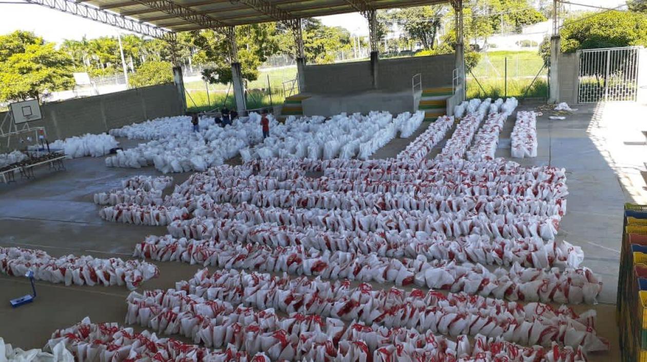 Algunos mercados listos para ser distribuidos.