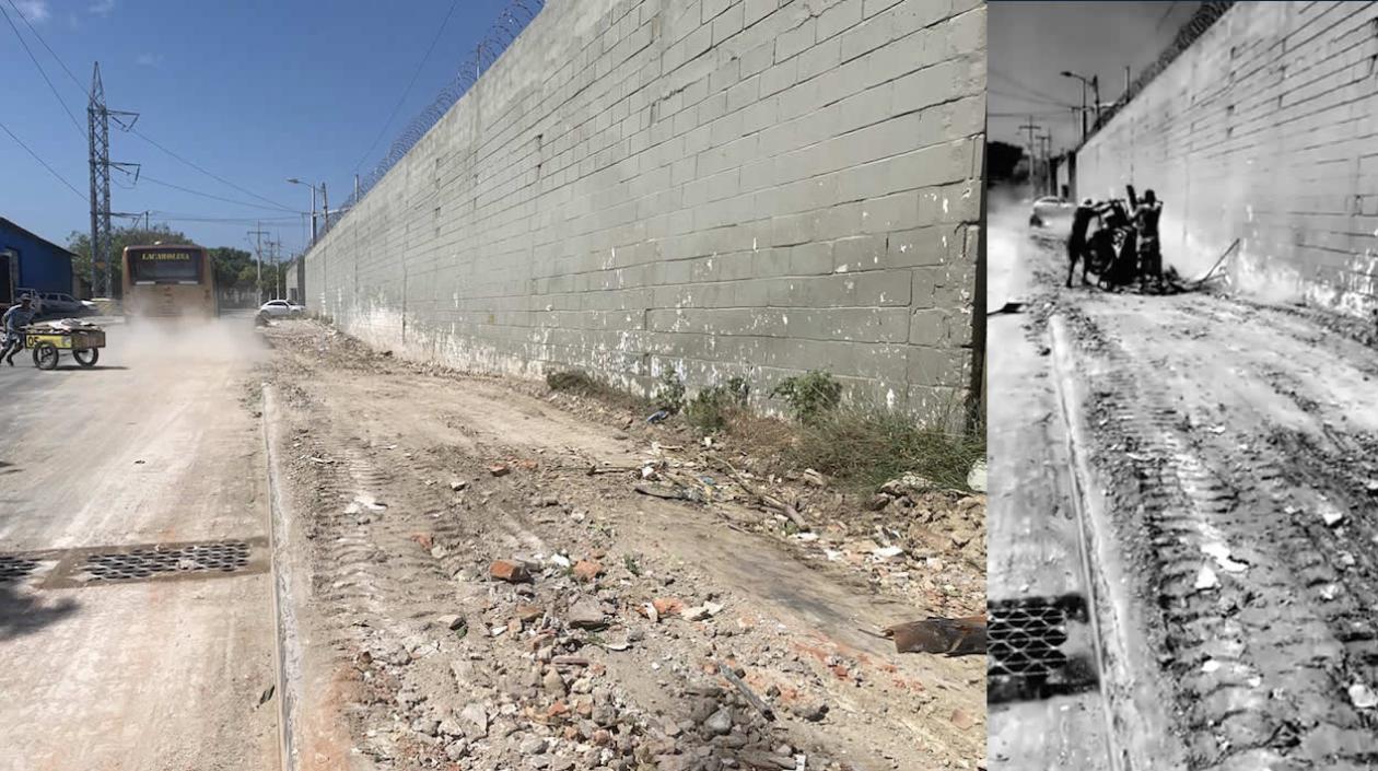 El basurero erradicado y enseguida los carretilleros arrojando nuevamente los desechos.