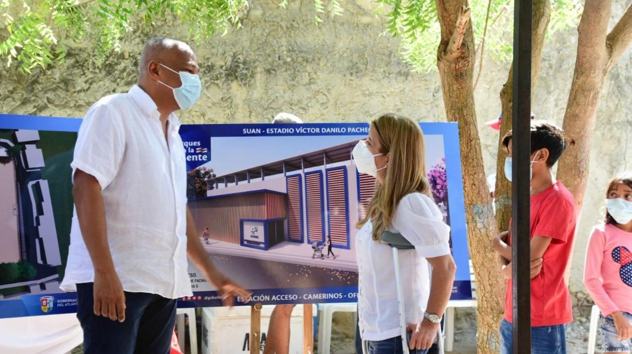 La gobernadora Elsa Noguera durante la socialización del proyecto. 