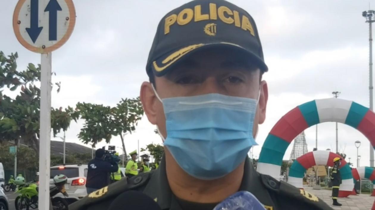 Coronel Oleskyenio Flórez, comandante operativo de la Policía Metropolitana de Barranquilla. 