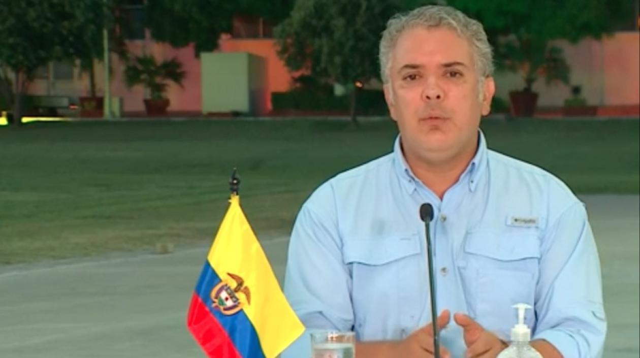 El Presidente Iván Duque desde la ciudad de Cartagena.