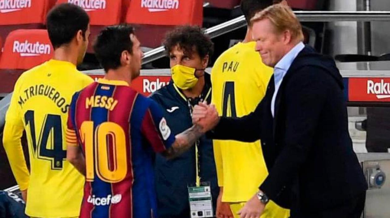 Lionel Messi y Ronald Koeman.