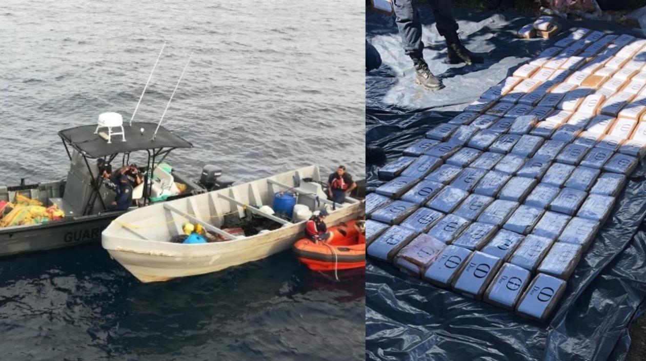 Droga decomisada en el Mar Caribe. 