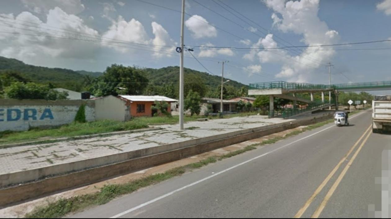 Lugar cercano al sitio del accidente en Luruaco. 