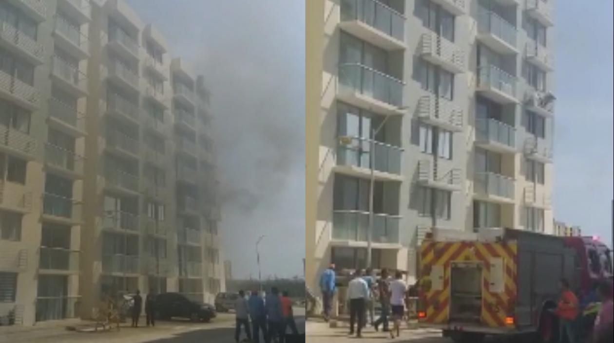 Incendio en el cuarto piso del edificio en Caribe Verde.