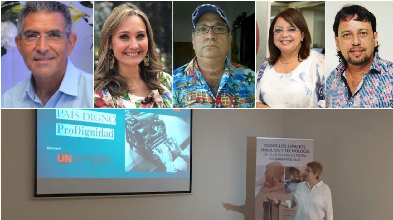 En la foto algunos homenajeados: periodistas Jorge Cura, Inés María Zabaraín, José Granados, Rosario Borrero y Roberto Llanos. En otra foto, la periodista Carmen Peña.