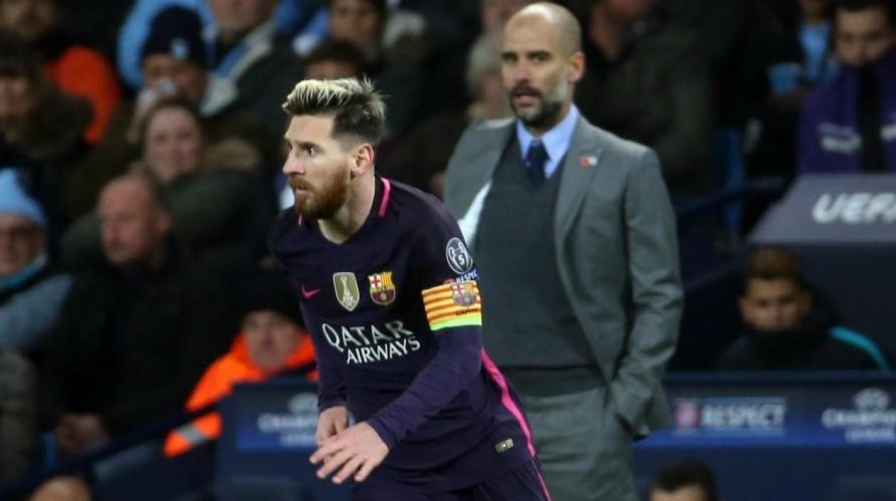 Lionel Messi y Pep Guardiola.