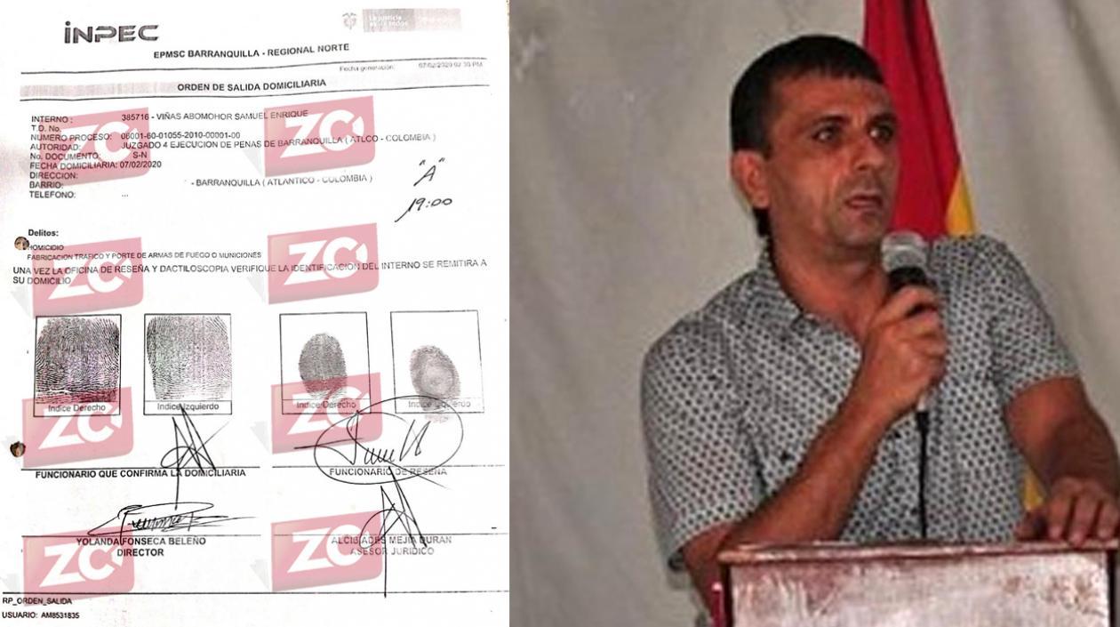 La orden de salida domiciliaria y Samuel Viñas.