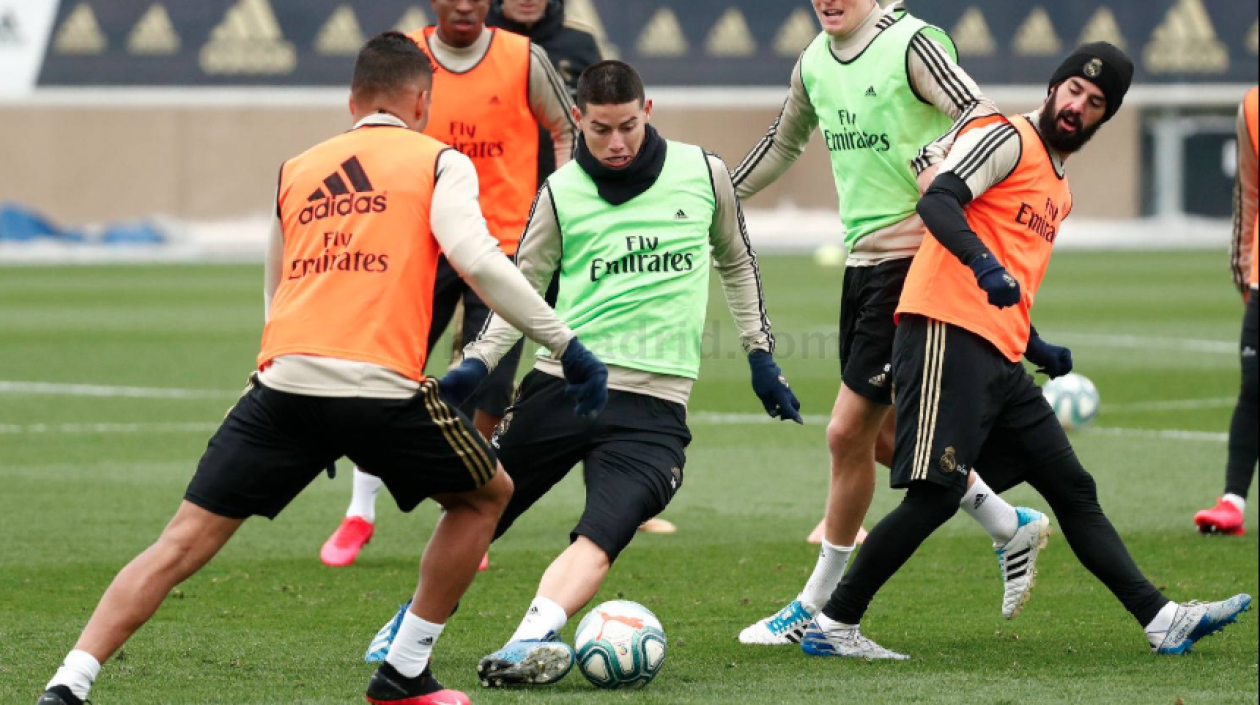 James durante el entrenamiento.