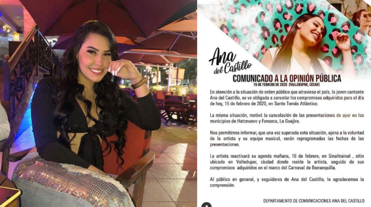 Ana del Castillo, cantante vallenata.