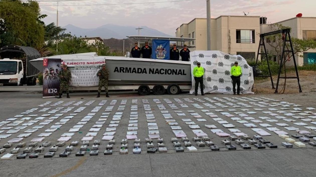 Droga incautada en el Parque Isla Salamanca.