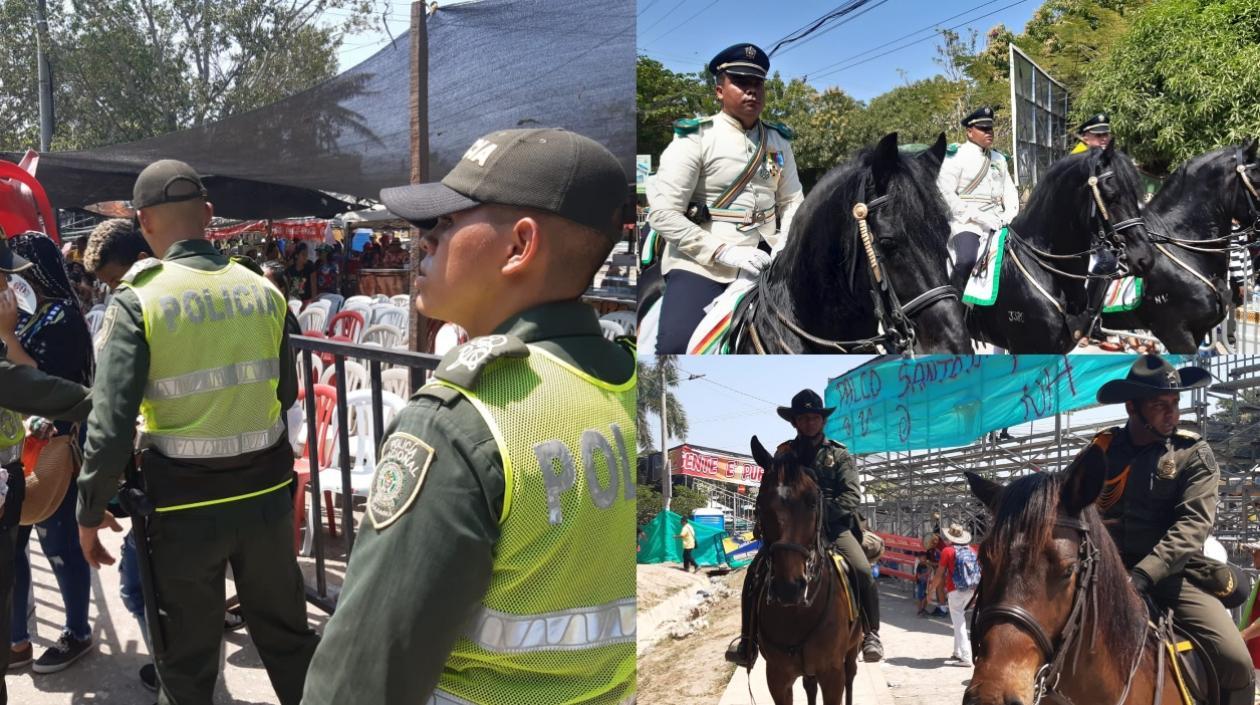 Policías durante los eventos de Carnaval durante este fin de semana en el Atlántico.