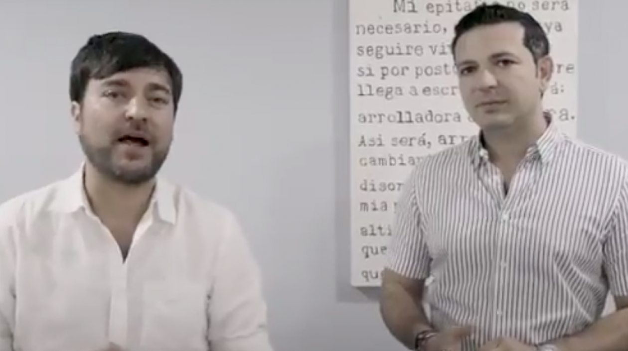 El Alcalde Jaime Pumarejo y el concejal Juan Camilo Fuentes.