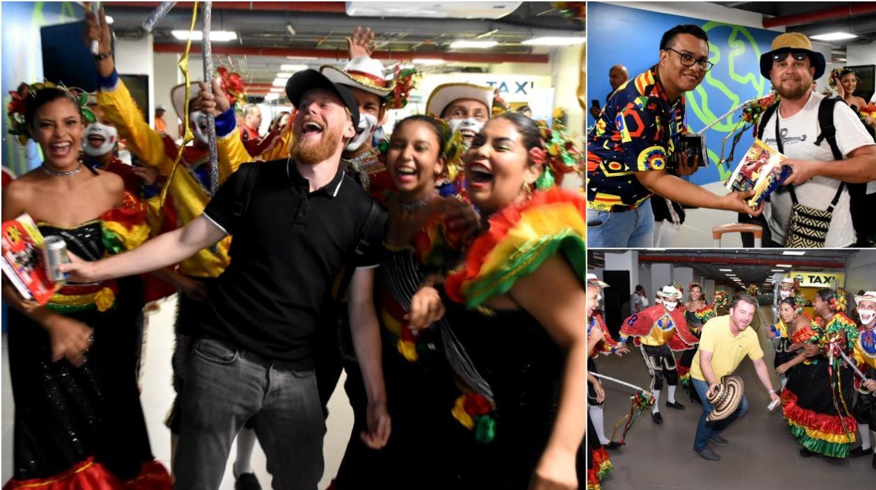 A ritmo de garabato fueron recibidos los viajeros por parte de la Alcaldía.